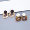 Women Wood Resin Earrings Retro Style All Matching Earrings