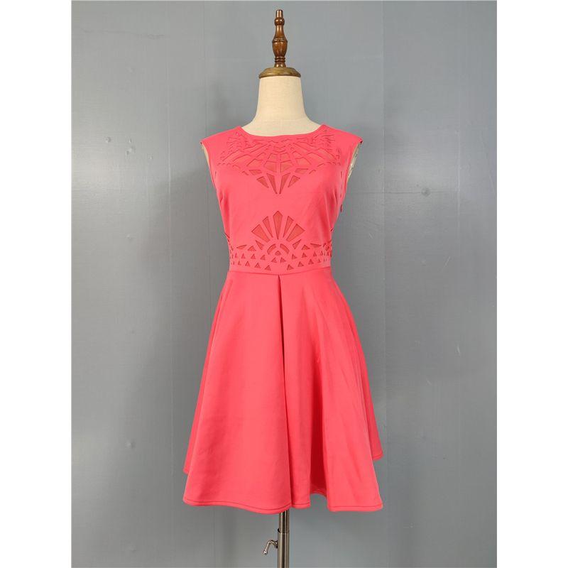 

Export Single Li s Temperament Texture Thin Space Cotton Fabric Mesh Stitching Big Swing Umbrella-Shaped Dress Party Skirt Watermelon red M(10)