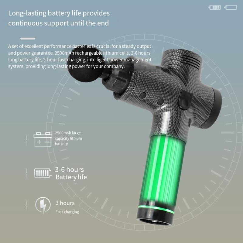 Electric Fascia Massage Gun Deep Tissue Body Muscle Relax Pain Relief Noise Reduction LCD Display for Neck Back Leg Fitness