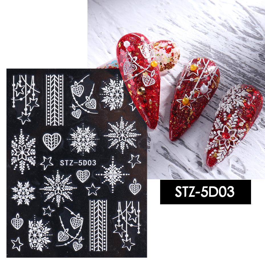 3D Floral Nail Art Stickers: Camellia & Tulip Embossed Adhesive Designs