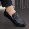 Men's Business Casual Fashion British Leather Shoes Soft Sole Foot Breathable Doudou Shoes