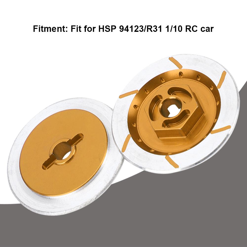 4pcs Aluminum Alloy Wheel Brake Disc Accessory Fit for HSP 94123 R31 1 10 RC CarYellow