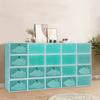 20-Pack Stackable Shoe Boxes – Foldable Plastic Storage Containers with Clear Flip-Down Doors – Green