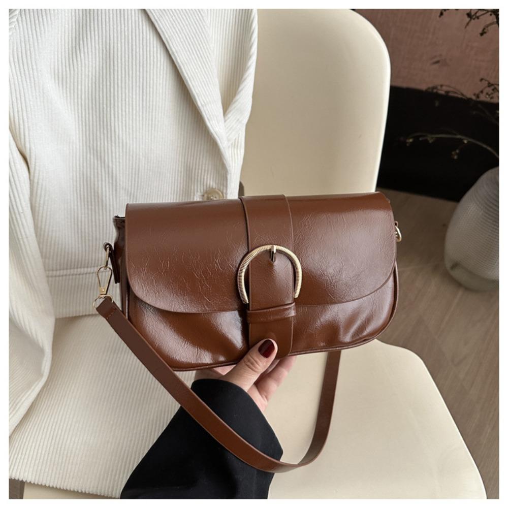 Einfarbige Schnalle Achseltasche Vintage Spicy Girl Handtasche Lässige Y2k Umhängetasche Damen