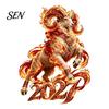 Decorative PVC Window Film 2027 Russian New Year Flame Goat Static Glass Sticker, Zodiac Sheep Cling, Red and Gold Storefront Holiday Display Stickers