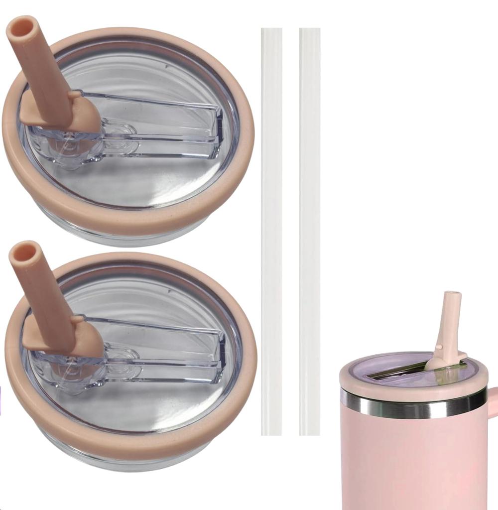 40oz Tumbler Reusable Straw Lid with Spill-Proof Flip Cover Replacement Water Bottle Lid for Outdoor Sports Travel Holiday Gift