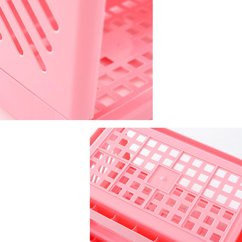 PP Desktop Double Layer Storage Rack Rectangular White Organizing Student Desk Office Cosmetics Stationery