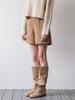 Cluny Boucle Wool Short Pants - Beige