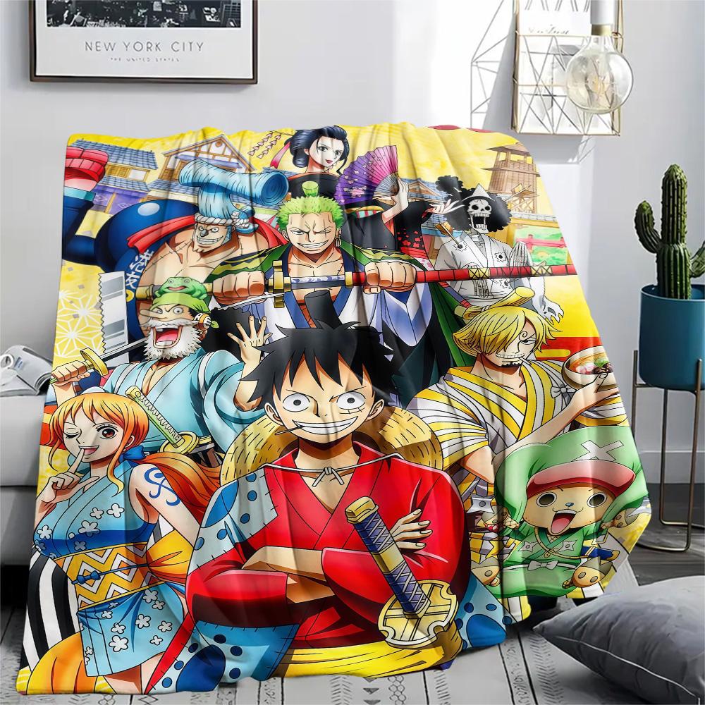 

One Piece Straw Hat Crew Full Members Collection2 flannel blanket, cozy flannel for sofa and bed, perfect gift 75x90cm