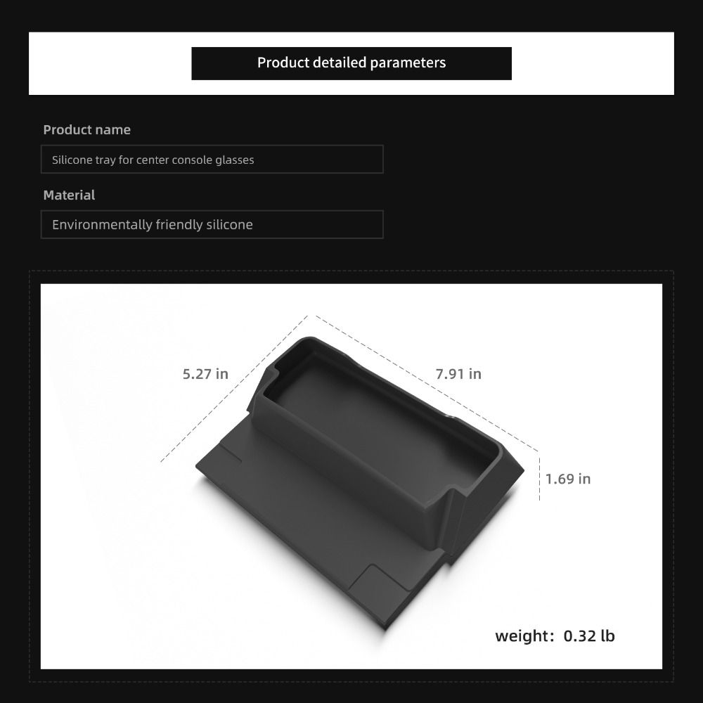 Rutschfeste Aufbewahrungsbox für Mittelkonsole Sonnenbrillen-Ablage für Tesla Model Y 2025 Autoinnenraum