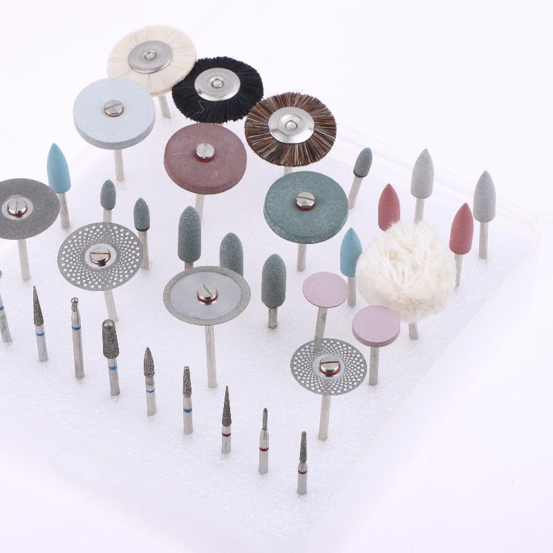 35-Piece Grinding & Polishing Set, Hp Shank Diameter 2.35Mm Diamond Bur Brush Grinding Lab Tools