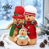 Decorative Dolls for Christmas Trees Plush Gingerbread Man Figures with Hat Scarf Cute Stuffed Family Handcrafted Fabric of 3 Ornament Home