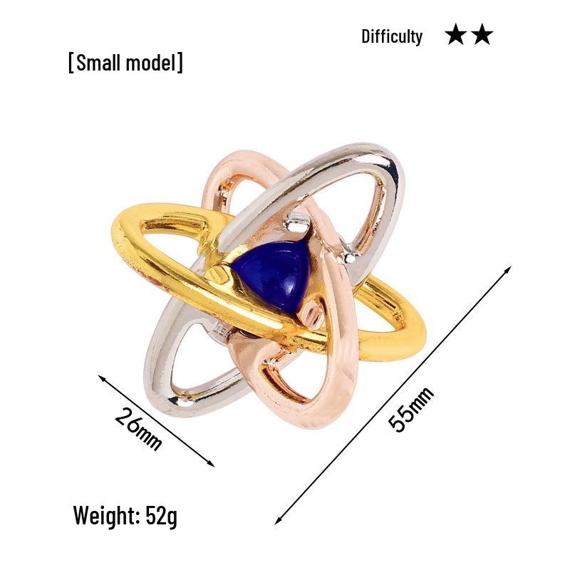 Intelligence Puzzle Zinc Alloy Disentanglement Rings - Unlock Nine Linked Rings Kongming Luban Lock Educational Toy
