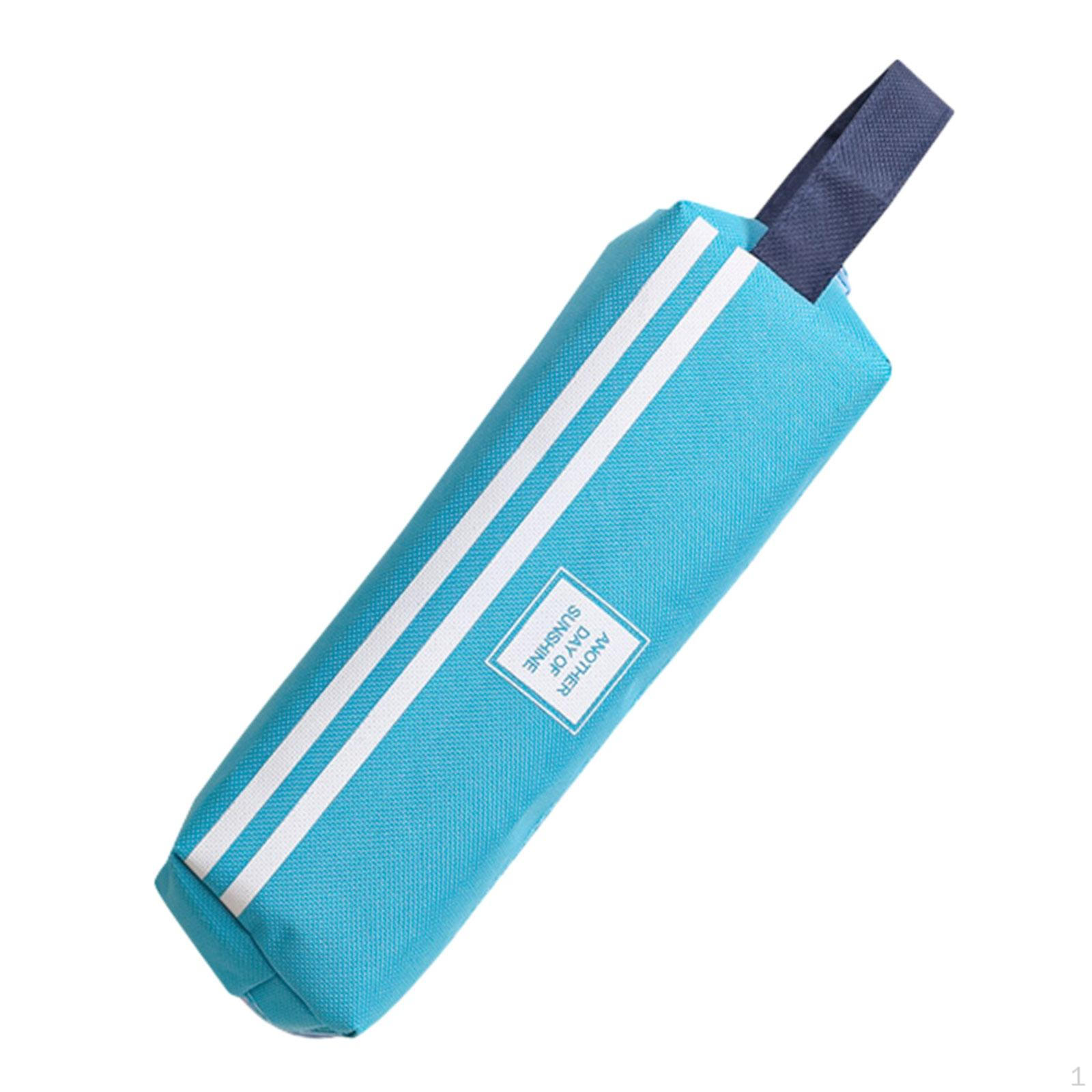 

Pen Bag Pencil Case, Portable Oxford Wide Opening Holder, Zipper Pouch for School синій