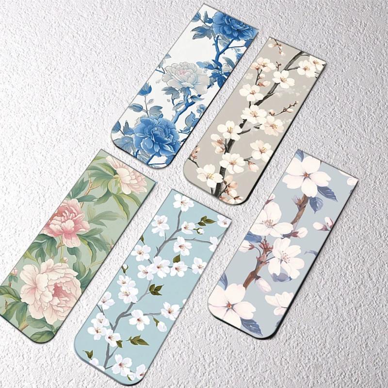 5PCS Creative Flower Magnetic Bookmarks DIY Student Supplies Paper Books Page Marking Interlayer Decorative Bookmarks