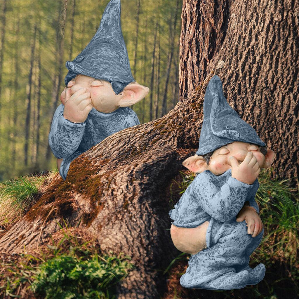 Outdoor Yard Garden Funny Resin Gnome Statue Decoration Decor