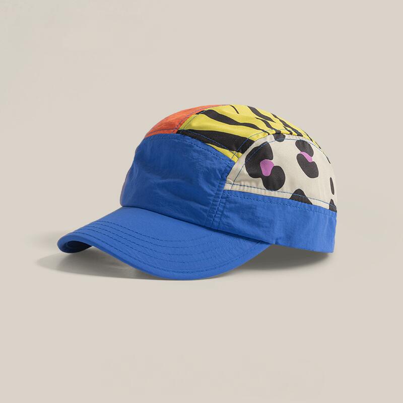 

Leopard Print Color Block Quick Dry Baseball Cap for Women Men, Sun Protection Hat for Outdoor Streetwear & Daily Casual Wear Adjustable синий