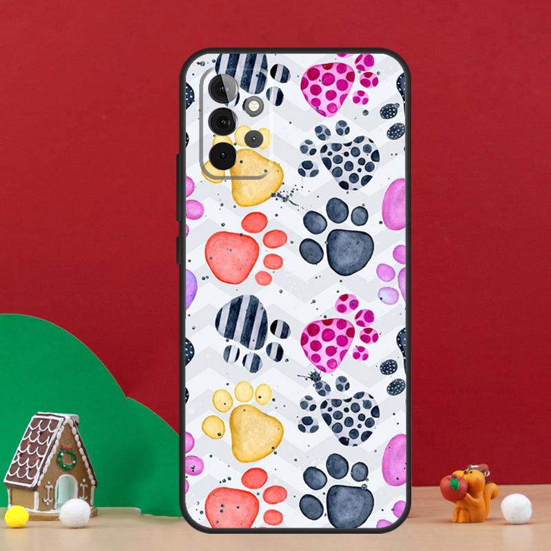 Animal Dog Paw Prints Case For Samsung Galaxy A17 A06 A16 A56 A36 A54 A34 A14 A52 A32 A13 A23 A33 A53 A15 A35 A55