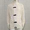 2026 Autumn/Winter Men's Plus Size High Neck Sweater Cardigan with Leather Buckle - European & American Style Long Sleeve Knit Coat