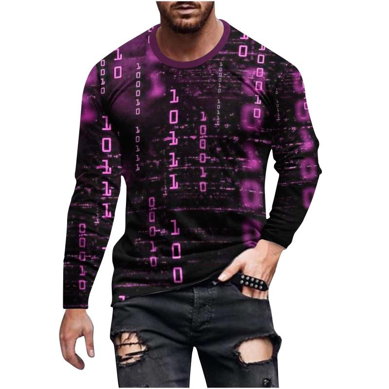 Funny Number 3D Print Long Sleeve T-shirt Men Casual Fashion Streetwear T Shirts Oversized Hip Pop Streetwear Autumn Man Clothes