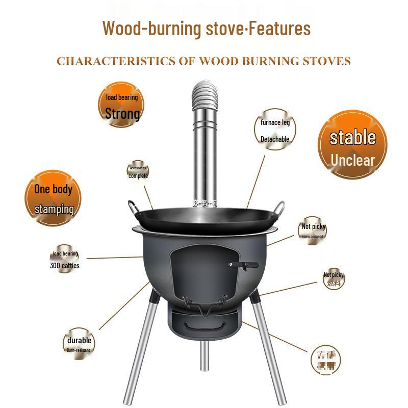 2024 Integrated Outdoor Wood-Burning Stove for Households and Rural Use