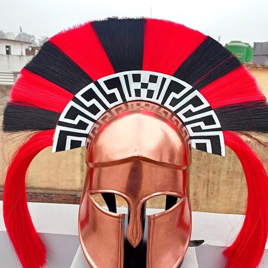 Средневековый носимый греческий коринфский шлем с подставкой рыцарский шлем воинский шлем — фото 4