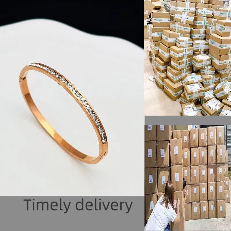 2024 18K Gold-Plated Stainless Steel Bracelet Fashionable Wedding Bangle for Men Women's Jewelry Occasions for Zircon Gifts