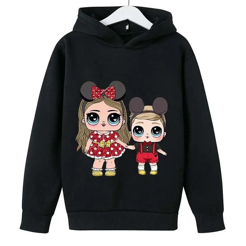 4-14 Ετών Παιδικά Βαμβακερά lolsurprise Φούτερ με Κουκούλα Χαριτωμένο Φούτερ Μακρυμάνικο Παιδικά Ρούχα Αγόρια/Κορίτσια Cool Χαριτωμένα Παιδικά Μπλουζάκια