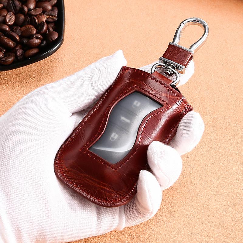 

Tianpai 2025 новая сумка для ключей от машины, кожаное окно на молнии, мужской и женский чехол для ключей от машины, ретро и кэжуал.