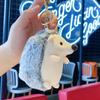 Plush Hedgehog Keychain With Pearl Chain For Bag And Gift For Kids