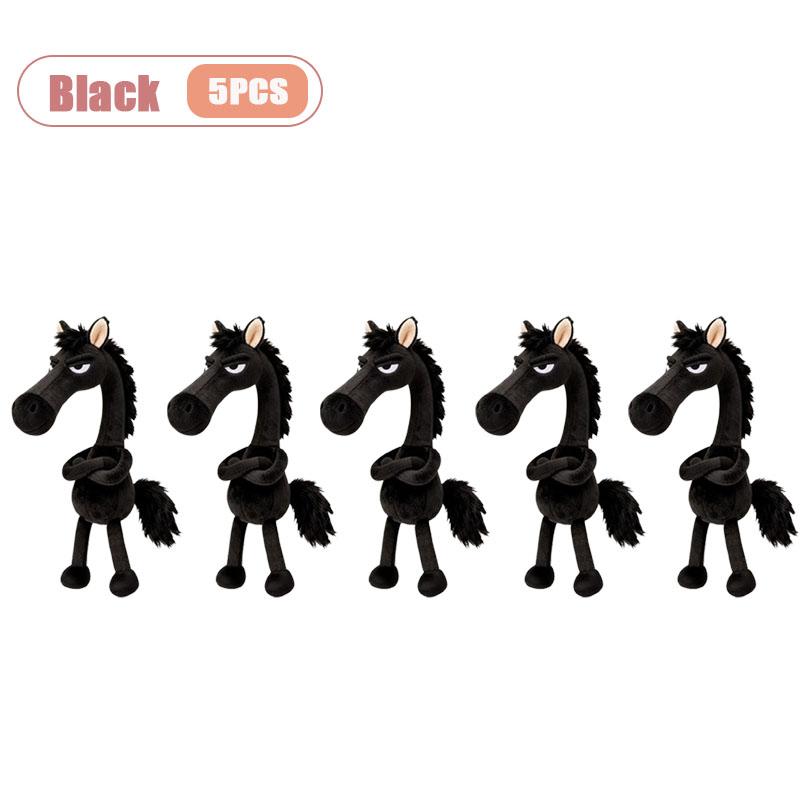 1/3/5/10PCS 2026 Year of The Horse Black Horse Plush Mascot Hanging Ornament Small Pony Bag Pendant Decoration