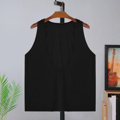 Yousheng Men Sport Vest Deep V-Neck Wide Straps Sleeveless Solid Color Tank Tops Loose Fit Casual Versatile Vest