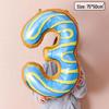40-Inch Donut Number Balloons for Kids' First Birthday or Kindergarten Party Decorations