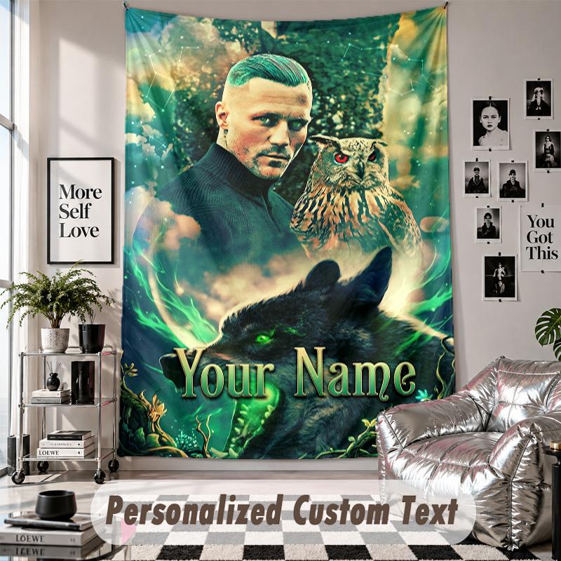 Wall Hanging Tapestry With Custom Name & Text, Kontra K Decorative Tapestry For Bedroom