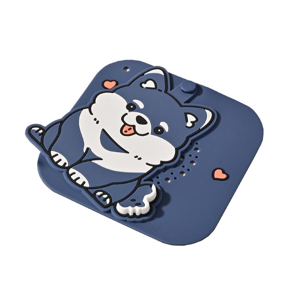 Silicone Floor Drain Cover Cartoon Dog Sewer Filter Pad  for Bathroom Hair Collection