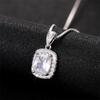Sparkling Cushion Cut Pendant Necklace Elegant Halo Design Luxury Statement Jewelry for Women