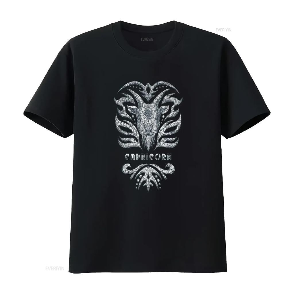Capricorn Vintage Zodiac T Shirt Vintage Washed Breathable Designer Clothes Comfortable Top For Everyday Wear Fashion Homme