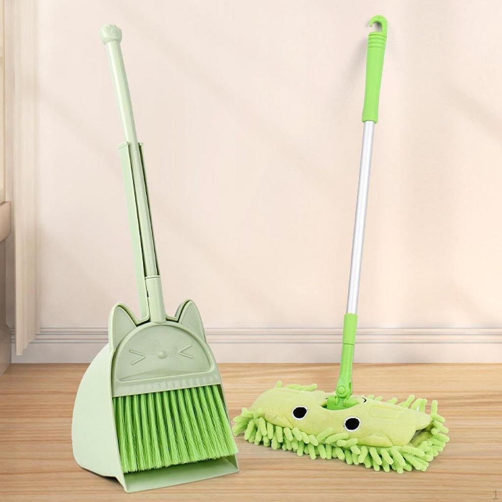 Mini Broom and Dustpan Mop Set for Kids Develop Life Skills Cute Play House Toy Cleaning