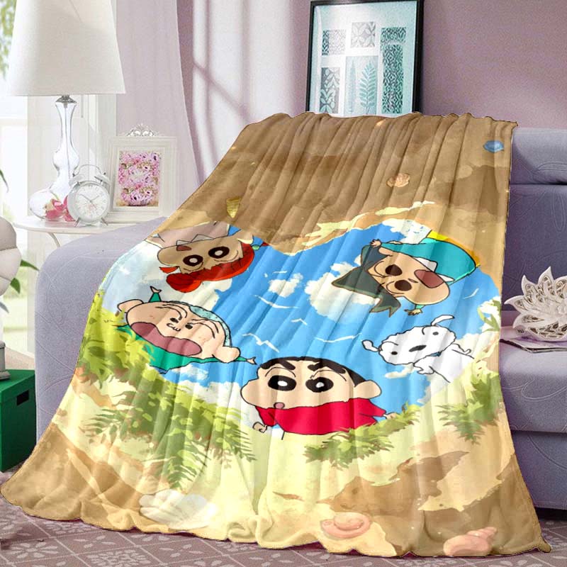 This Crayon Shin-chan Cartoon Blanket Is Made of Warm and Comfortable Flannel and Is Suitable for Bedrooms, Sofas, Beds, Chairs,
