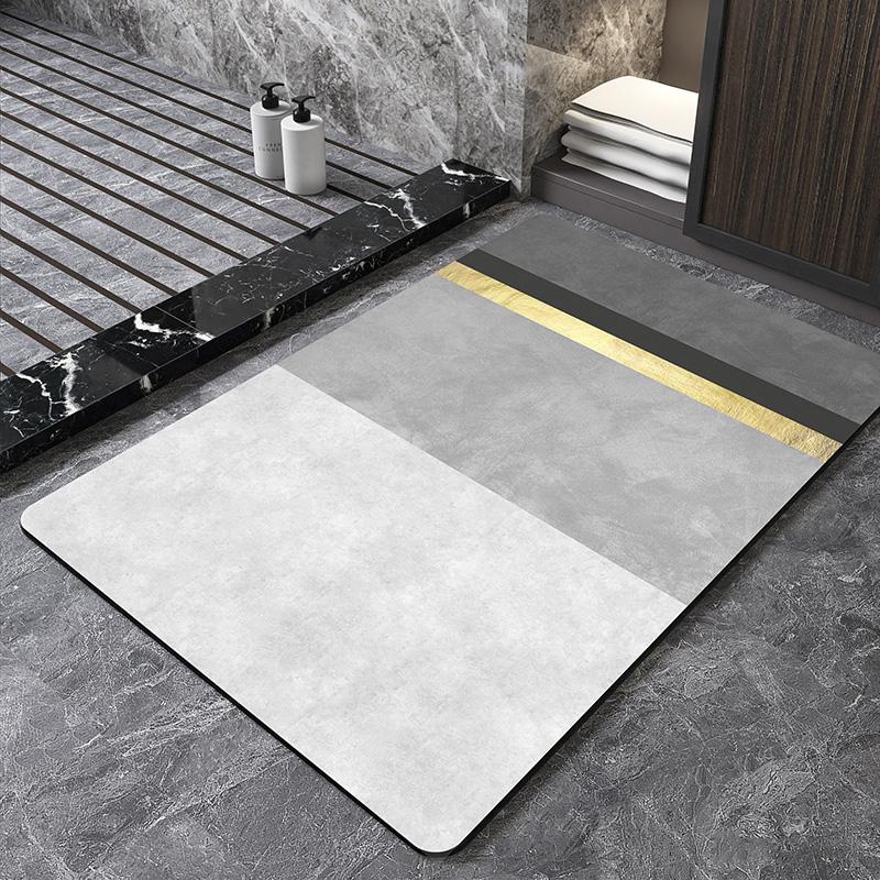 Nordic Geometric Diatomite Bath Mat Bathroom Super Absorbent Foot Mats Non Slip Quick Dry Toilet Shower Toilet Room Rugs Doormat