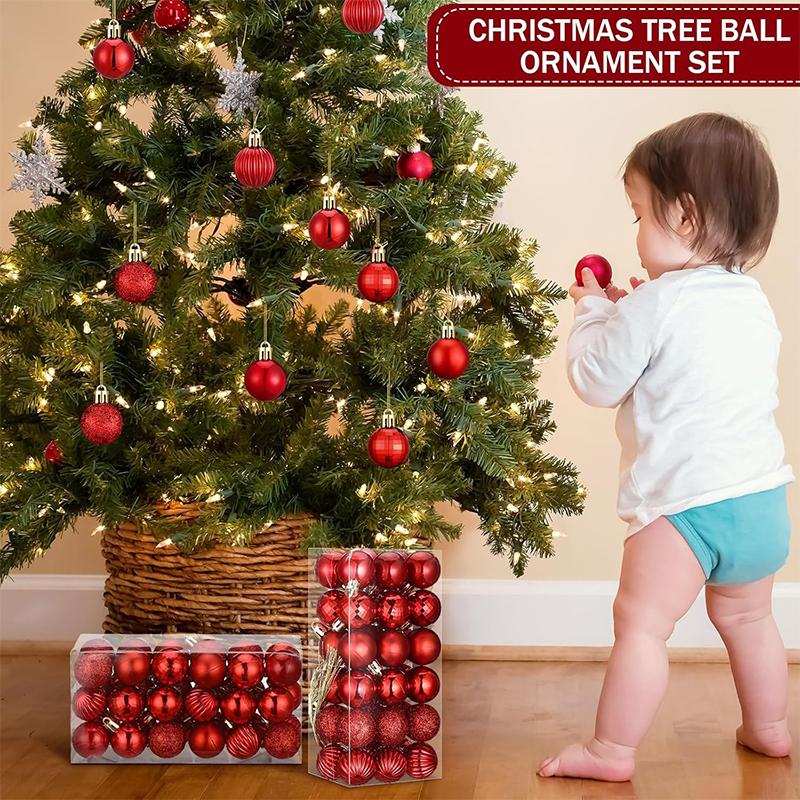 3CM 30Pcs Shatterproof Christmas Balls Pendant Xmas Tree Hanging Ornament Star Topper Noel Navidad Decor for Home New Year Gifts