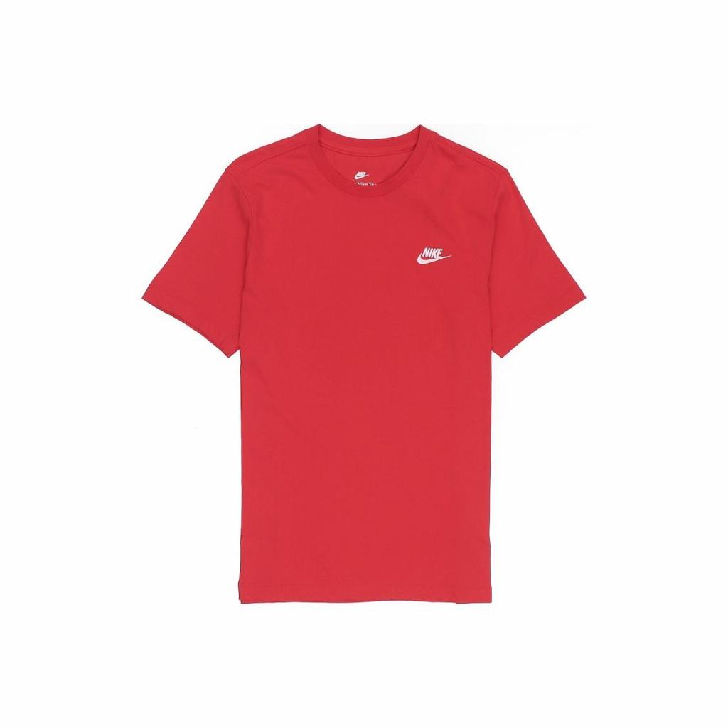 Nike Embroidered Crew Neck Short Sleeve T-Shirt for Men In Red