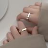 S925 Silver Geometric Open Rectangle Ring for Women - Japanese & Korean-Inspired Minimalist Design