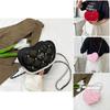 Pearl Heartshaped Shoulder Bag With Zipper Closure For Office And Outings