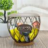 Artistic Iron Fruit Basket Inspired Coffee Pods Rack Open Structure Kitchen Office Storage Durable Metal Wood Materials