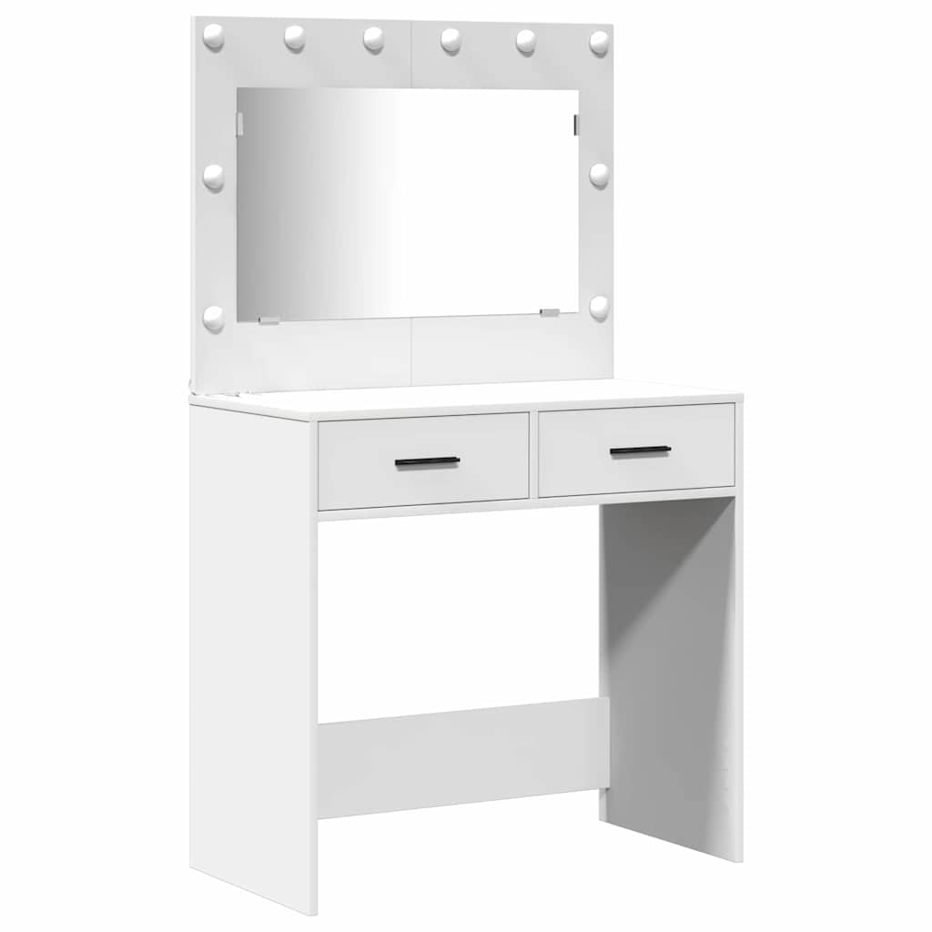 Makeup Table with Shelf White 78.5 x 41 x 135 cm Engineered Wood