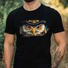 T-Shirt Herren Piraten Eule Motiv Baumwolle Größe XS bis 5XL