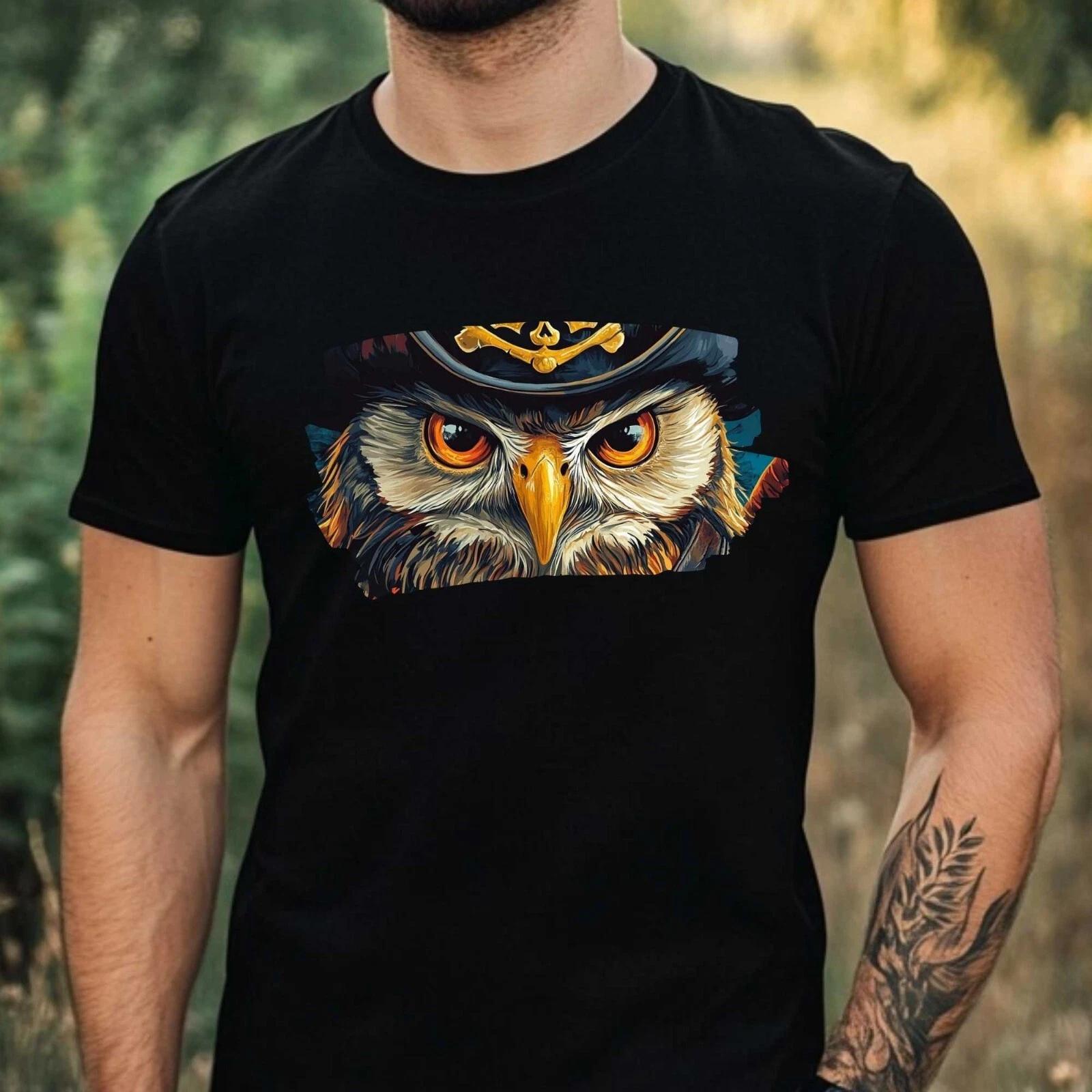 T-Shirt Herren Piraten Eule Motiv Baumwolle Größe XS bis 5XL XL