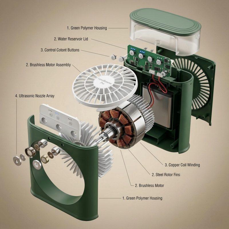 Desktop Silent Aroma Humidifier & Cooling Spray Fan