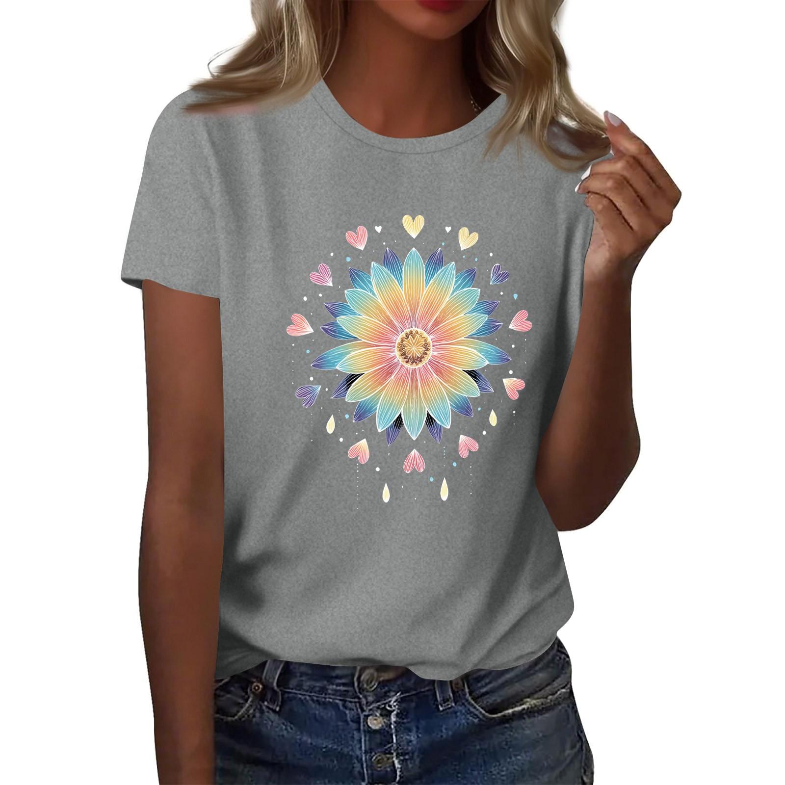 

Женская мода повседневная футболка с круглым вырезом и короткими рукавами, топ, футболка, топ L